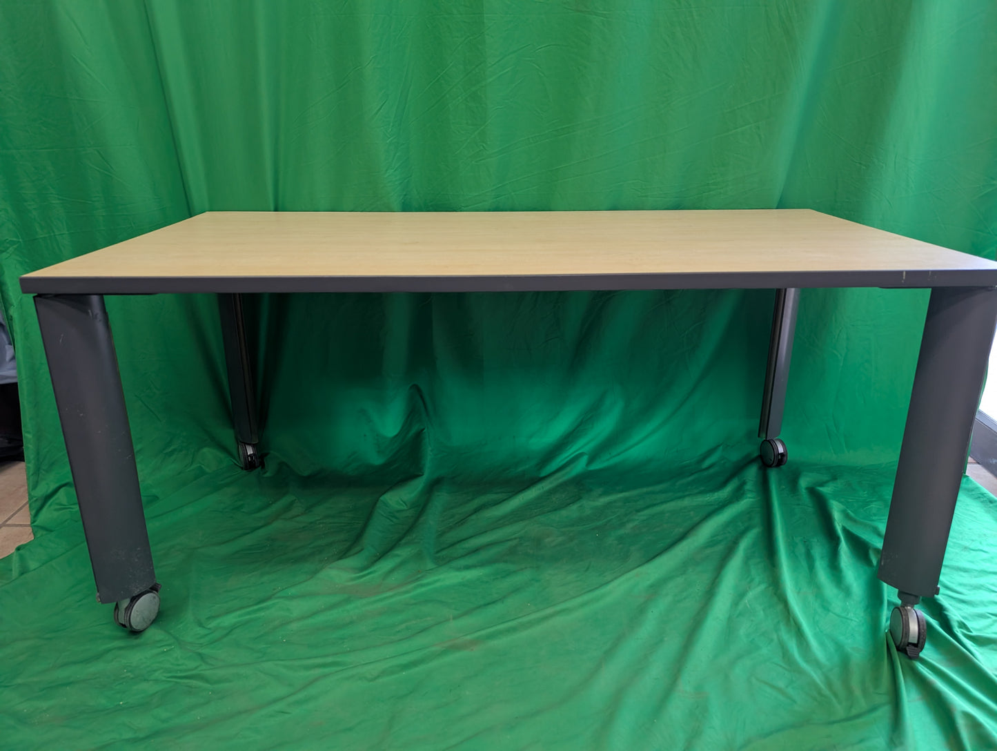 Adjustable Office Table on wheels , 60" by 30"