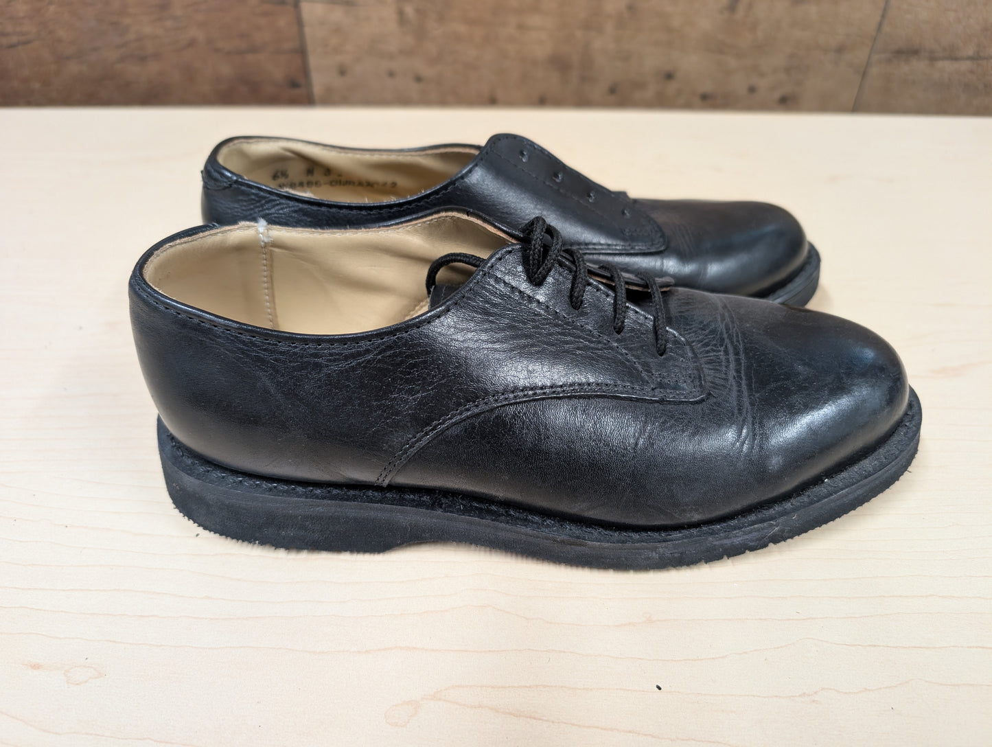 Black Leather Dress Shoes, Size 6.5