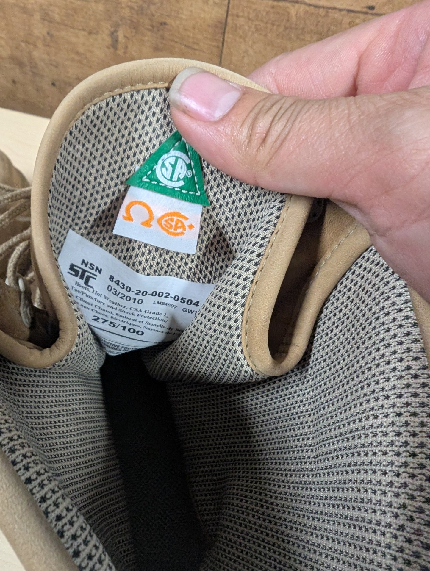 Military-Style CSA Work Boots/Safety Boots – Size 10