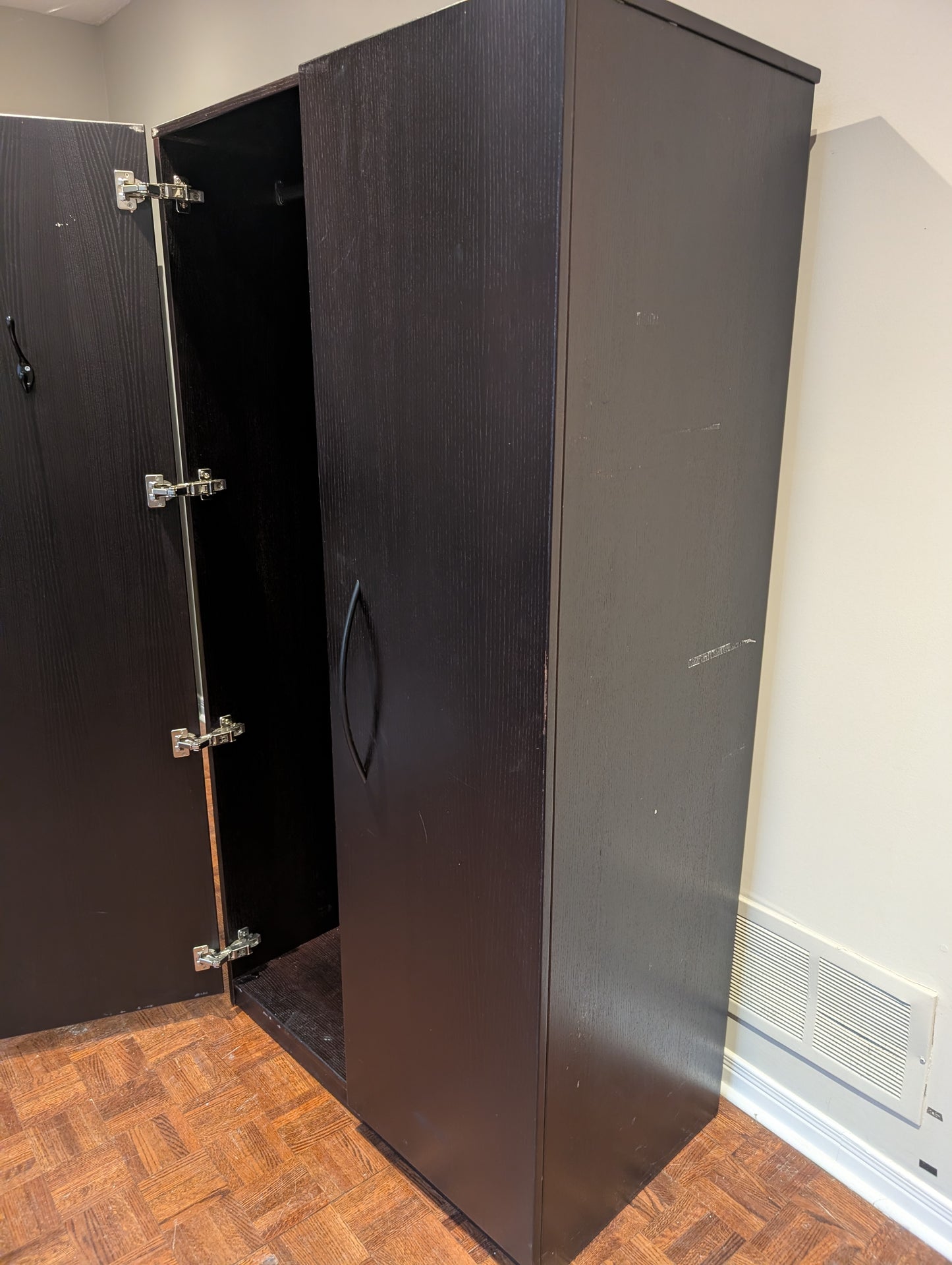 Tall Storage Cabinet / Wardrobe – Dark Wood Finish