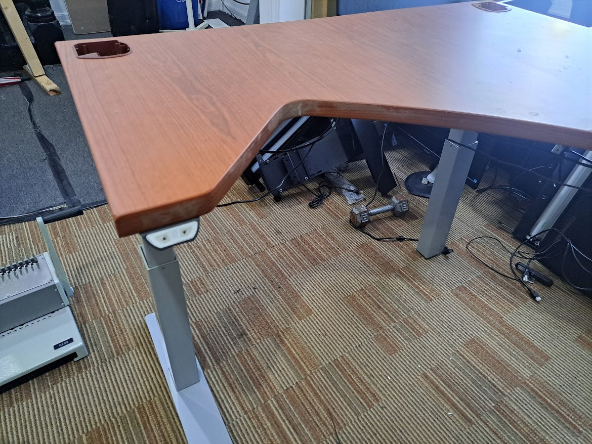 L-Shaped Electric Height Adjustable Table