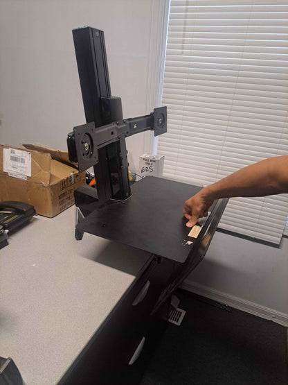 Standing Computer Workstation with Dual Monitor Mount(Monitors aren't included)and Keyboard Tray