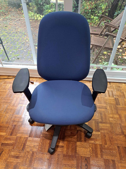ergoCentric Ergonomic Office Chair – Blue Fabric with Adjustable Arms