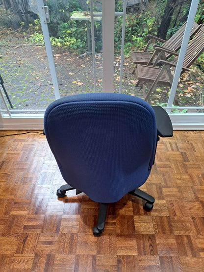 ergoCentric Ergonomic Office Chair – Blue Fabric with Adjustable Arms