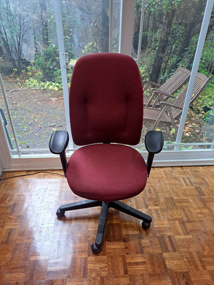 Global Upholstery Office Chair – Burgundy Fabric