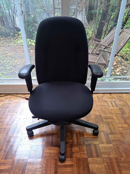 Global Upholstery High-Back Office Chair – Black Fabric