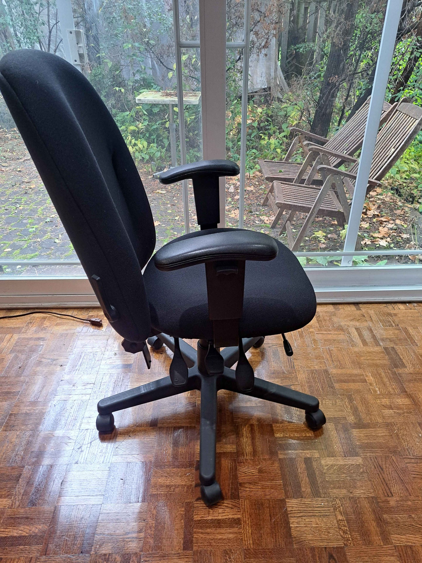 Global Upholstery High-Back Office Chair – Black Fabric