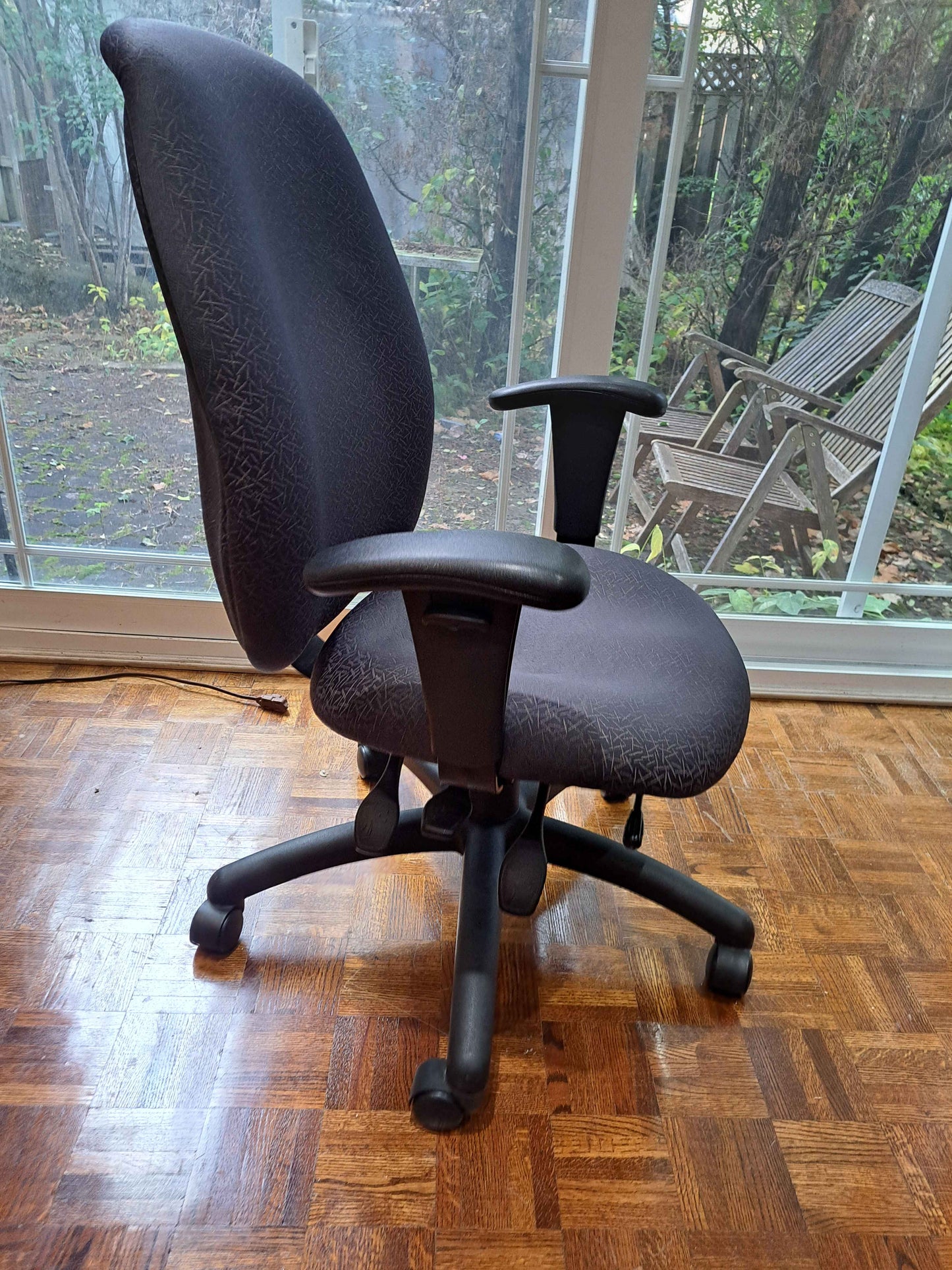 Global Upholstery High-Back Ergonomic Task Chair – Adjustable Arms
