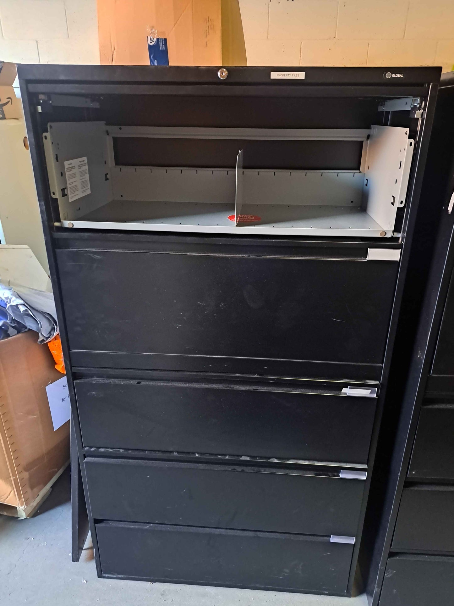 Global 4-Drawer Black Metal Filing Cabinet