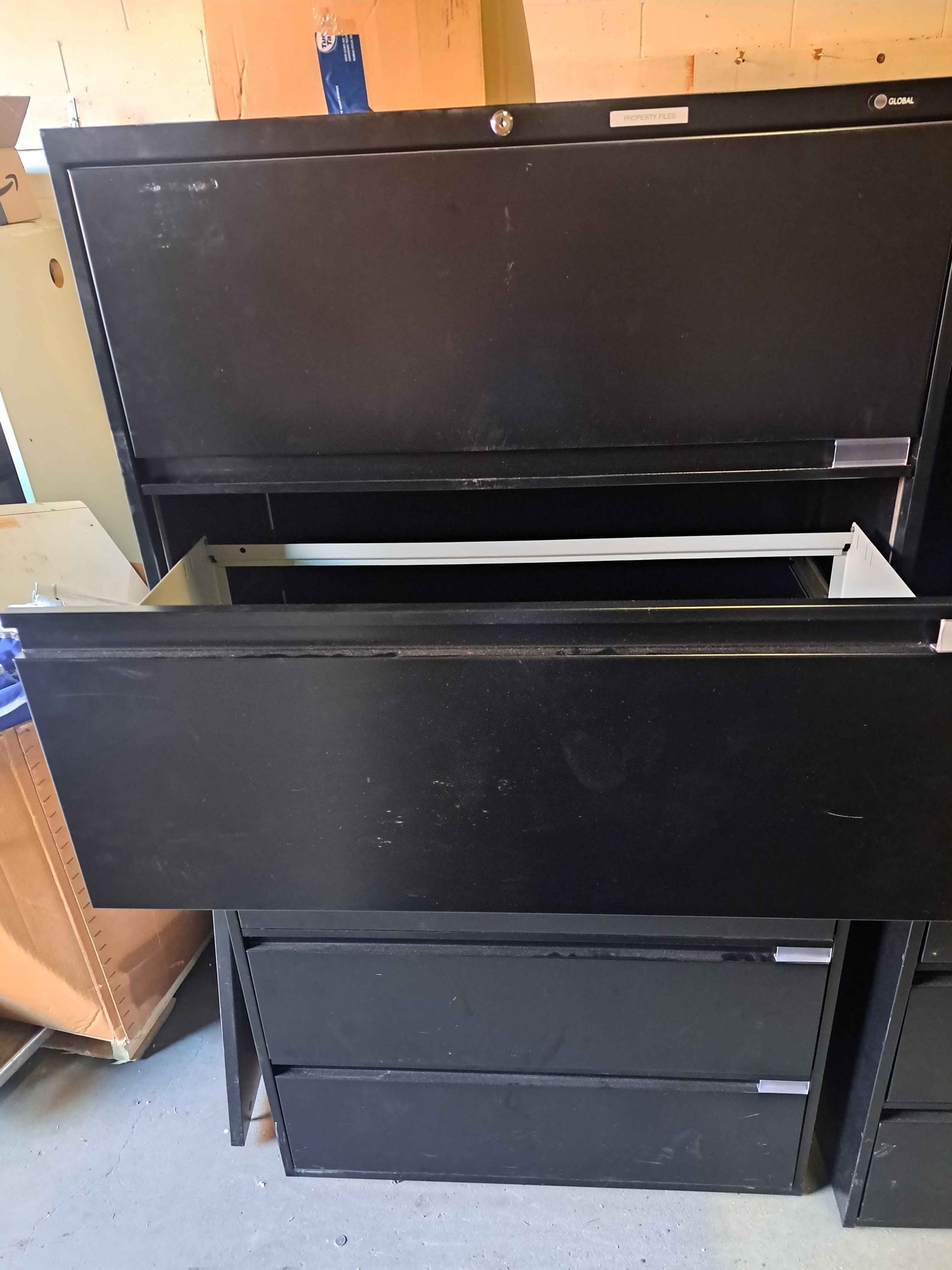 Global 4-Drawer Black Metal Filing Cabinet