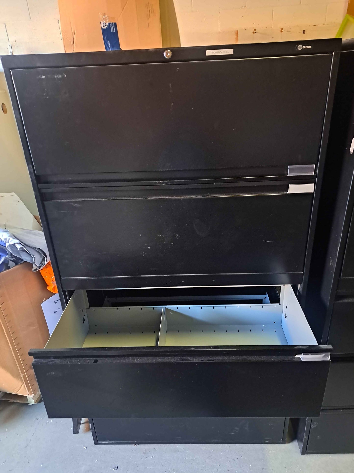 Global 4-Drawer Black Metal Filing Cabinet