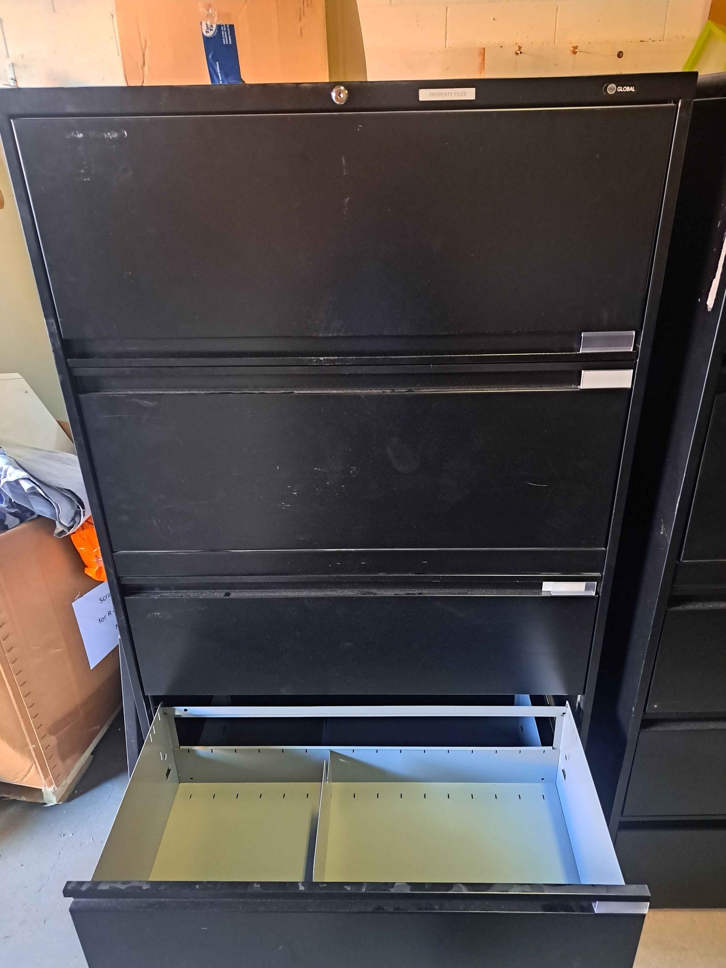 Global 4-Drawer Black Metal Filing Cabinet