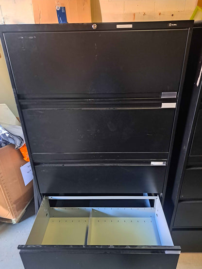 Global 4-Drawer Black Metal Filing Cabinet