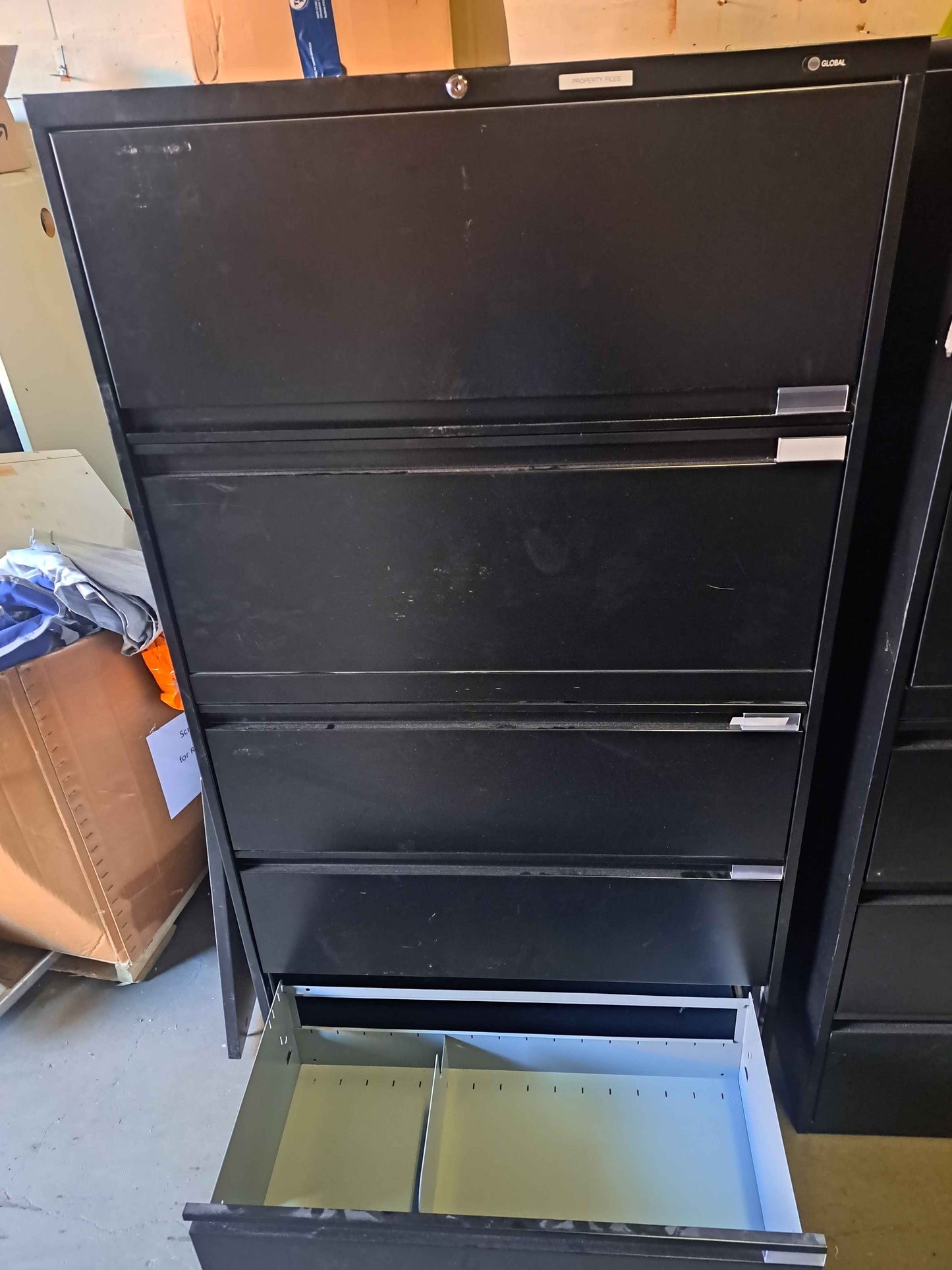 Global 4-Drawer Black Metal Filing Cabinet