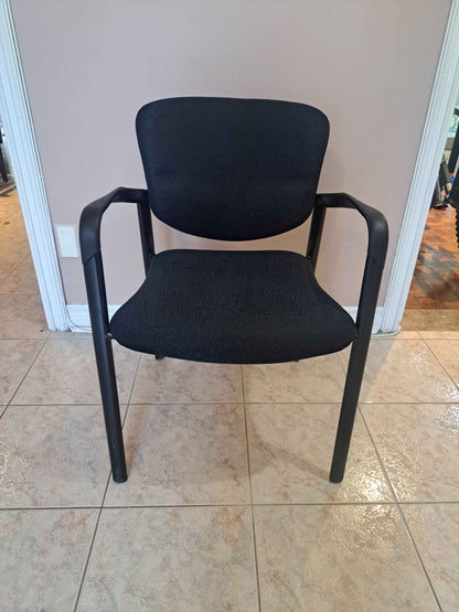 Black Upholstered Guest / Reception Chair