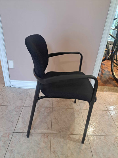 Black Upholstered Guest / Reception Chair