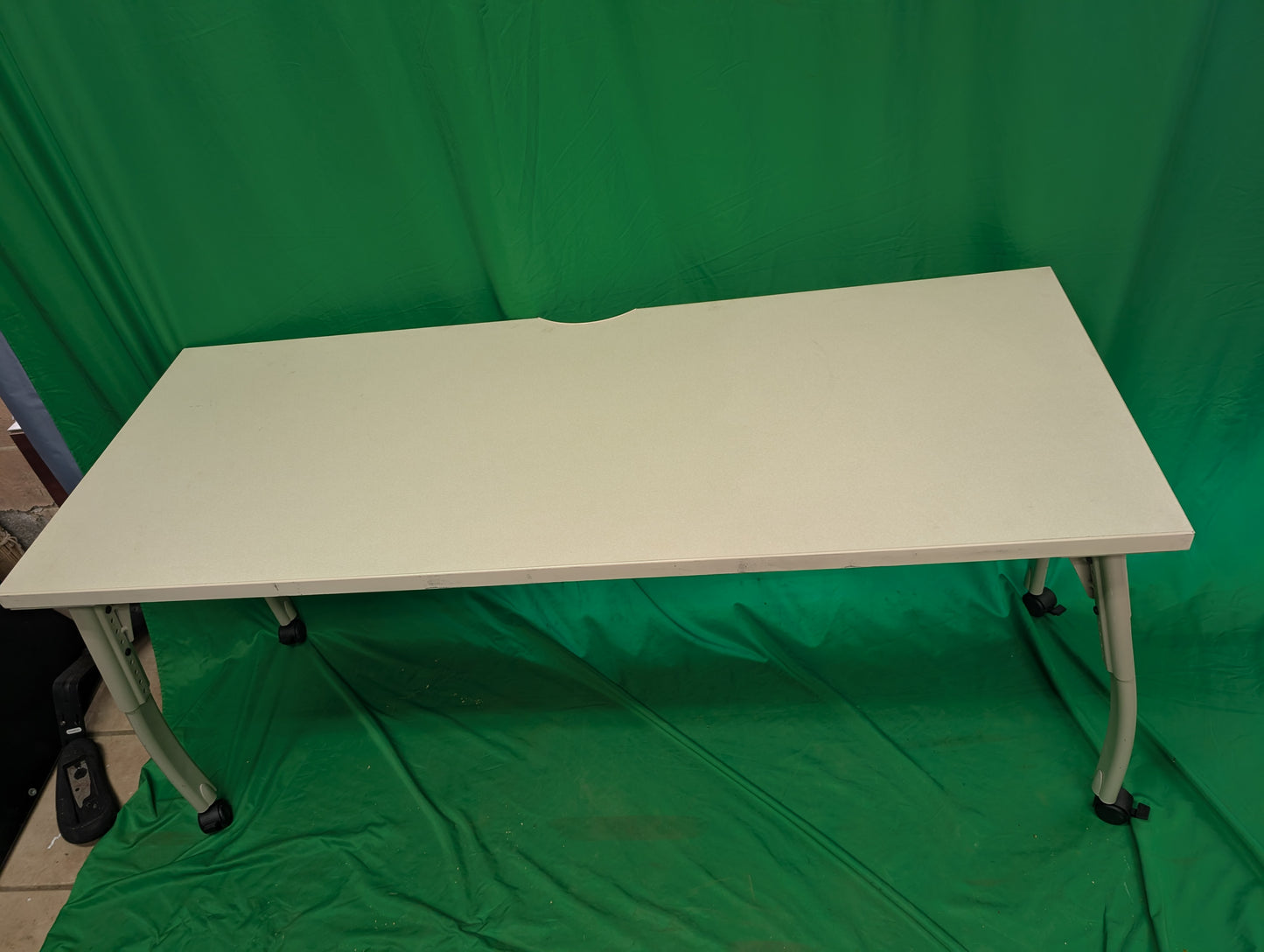 Mobile Table with Adjustable Legs and Casters
