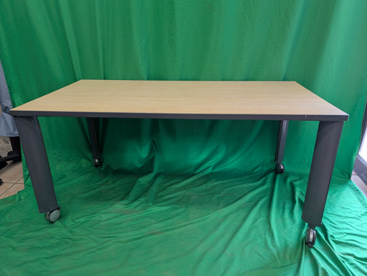 Adjustable Office Table on wheels , 60" by 30"