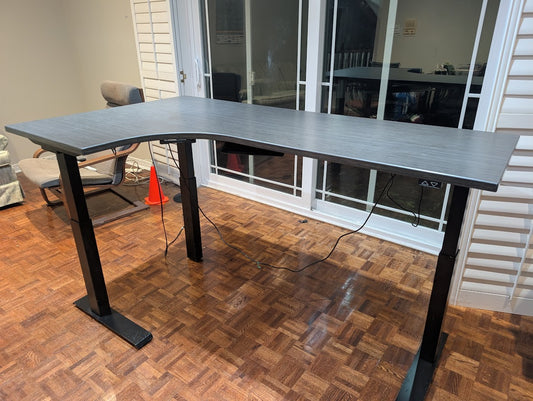 Electronic Height Adjustable L-Shaped Desk