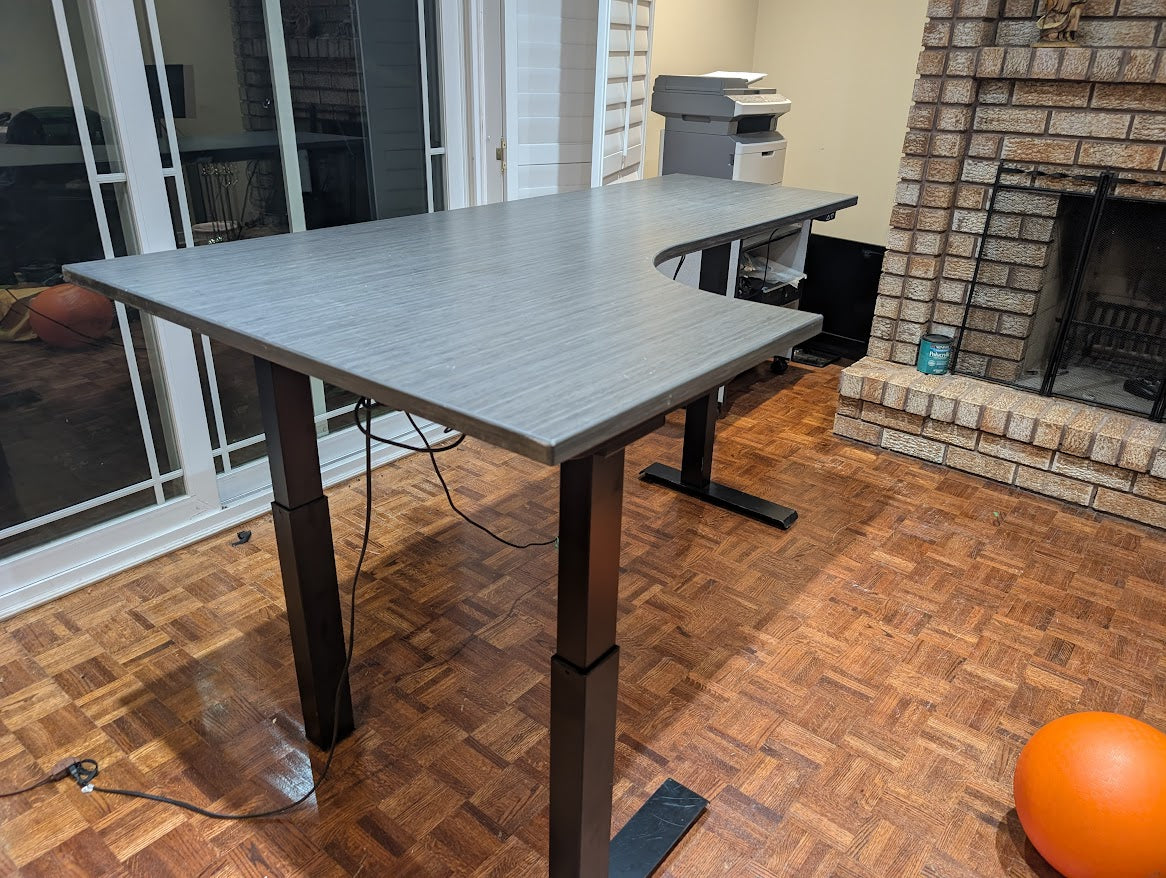 Electronic Height Adjustable L-Shaped Desk
