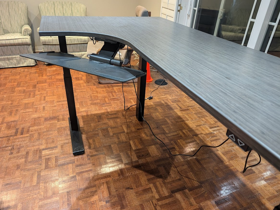 Electronic Height Adjustable L-Shaped Desk