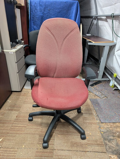Burgundy Ergonomic Office Chair (Curved Back Design)