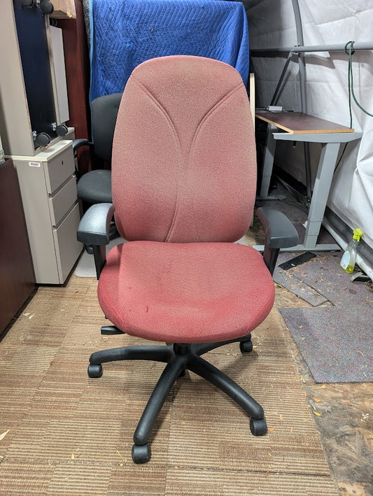 Burgundy Ergonomic Office Chair (Curved Back Design)