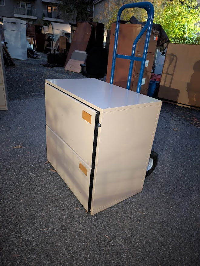 2-Drawer Metal Lateral Filing Cabinet (Beige)