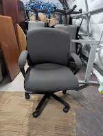 Black Padded Office Task Chair with Adjustable Features