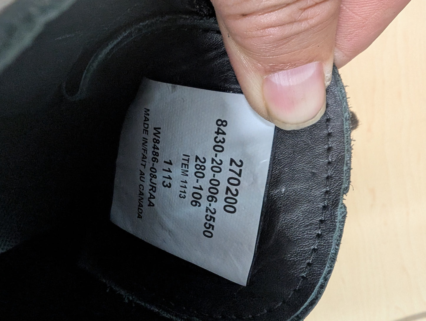 Black Leather Combat Boots, Size 9