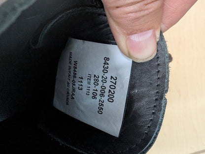 Black Leather Combat Boots, Size 9