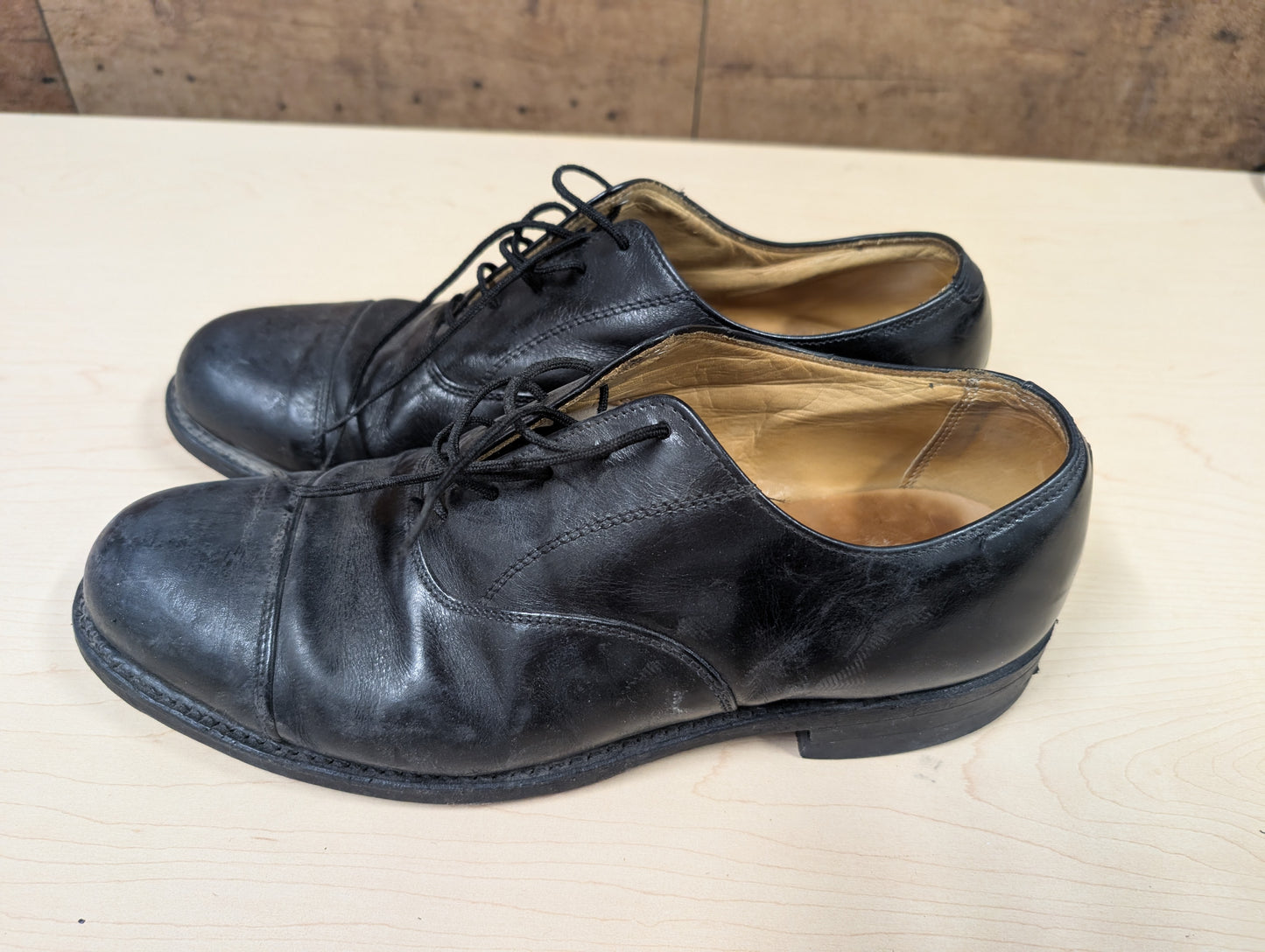 Black Leather Men’s Dress Shoes – Size 10.5