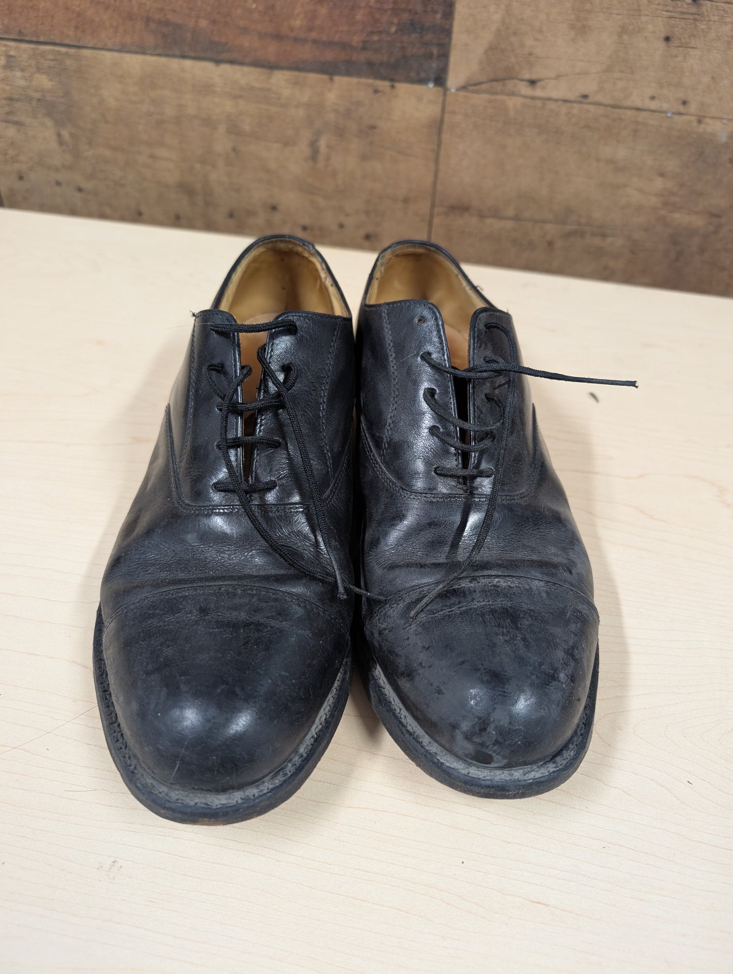 Black Leather Men’s Dress Shoes – Size 10.5
