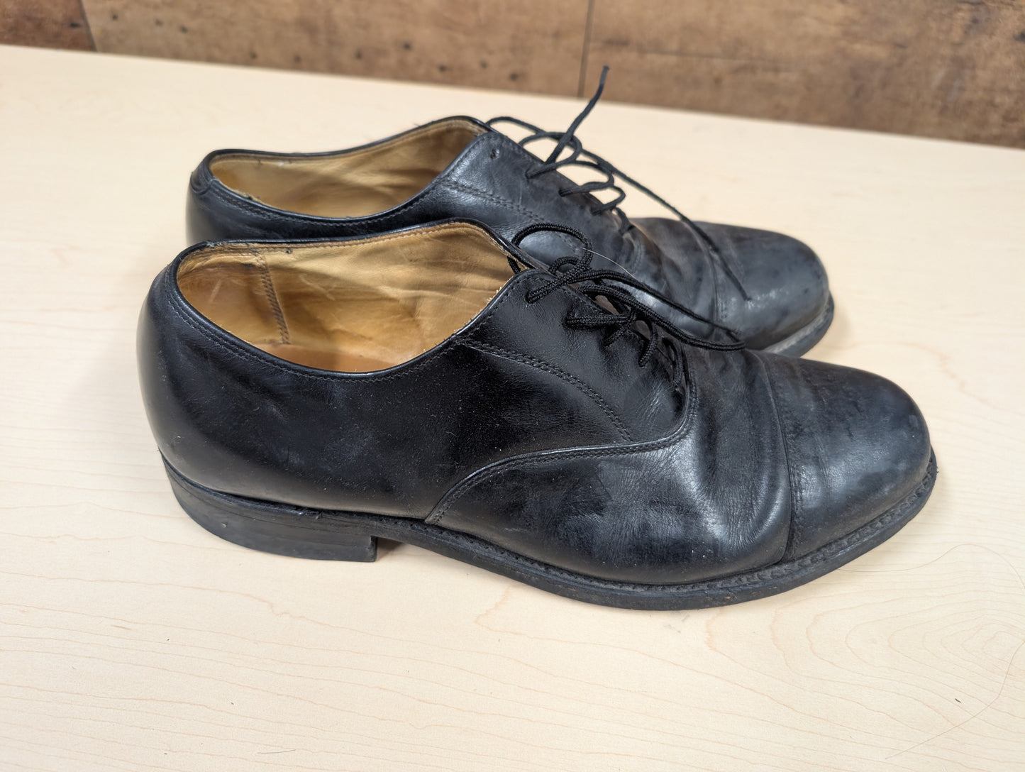 Black Leather Men’s Dress Shoes – Size 10.5