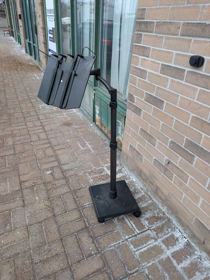 Black adjustable rolling laptop and document stand, view 3