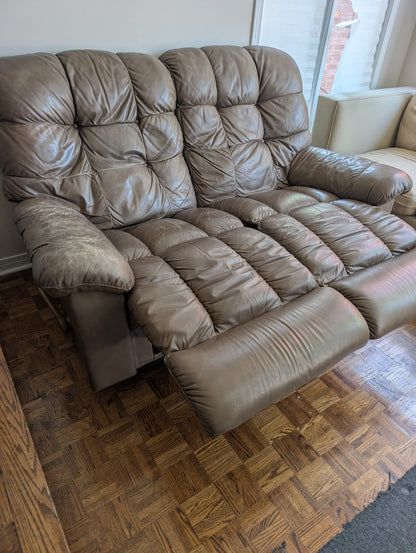 Two-seat reclining sofa condition and recliner detail 6